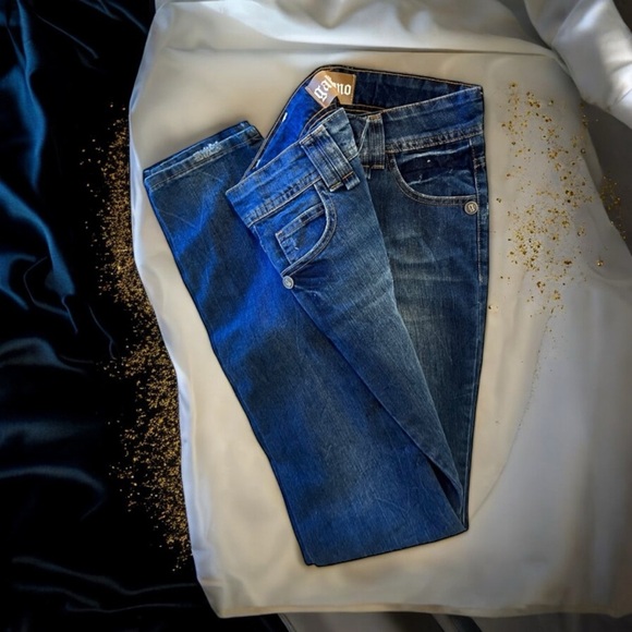 Galliano Women’s Jean Straight Leg Navy Blue Super soft Slightly distressed - Picture 12 of 16